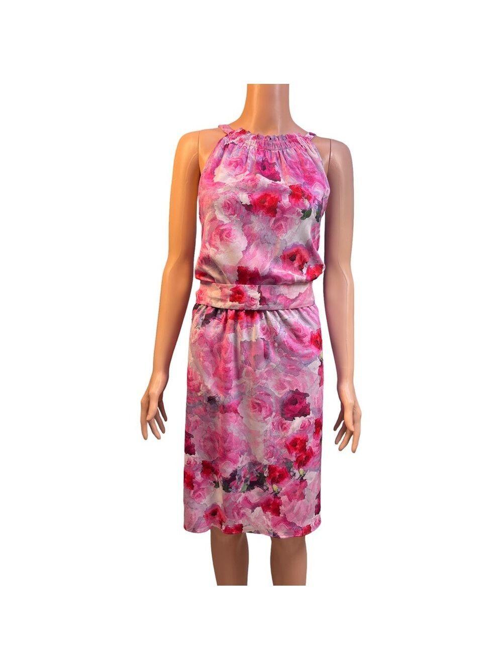 Adrianna Papell Vibrant Pink and Lavender Sleeveless Dress Size 14